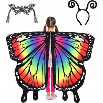Karnevalový kostým DĚTSKÝ ŠÁL MOTÝLÍ JEDISKÉ PŘEDSTAVENÍ PLÁŠŤ MOTÝLÍ KŘÍDLA