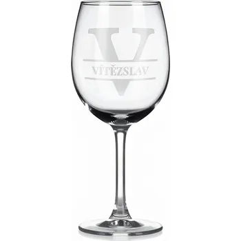 Sklenice Vínová sklenka s gravírovaným jménem – VÍTĚZSLAV