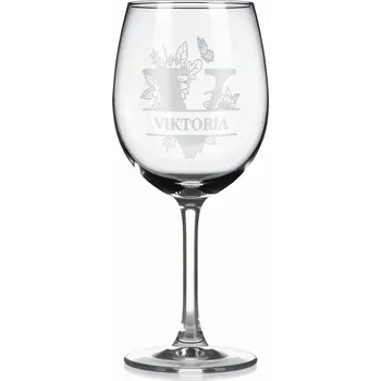 Sklenice Vínová sklenka s gravírovaným jménem – VIKTORIA