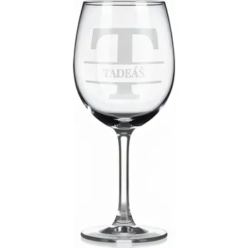 Sklenice Vínová sklenka s gravírovaným jménem – TADEÁŠ