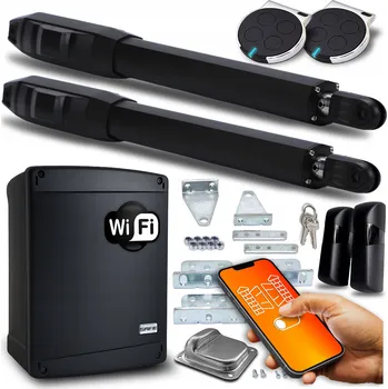 Pohon brány SADA POHONU PRO DVOUKŘÍDLOU BRÁNU WIFI TUYA ovladače pohony 8 m 200 KG