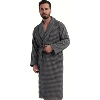 Pánský župan Pánský buklé župan s límcem šedý 1ZF3110 šedá xl