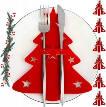Vánoční dekorace Pouzdro na příbory - VÁNOČNÍ STROMKY 6 ks - MUST HAVE na vašem stole! Vánoce