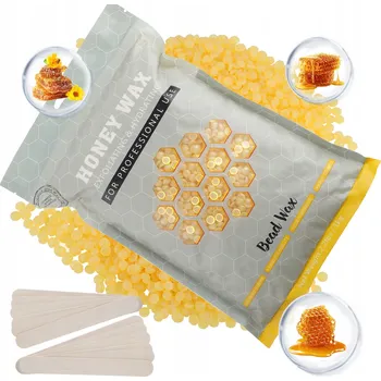 Wosk twardy w granulkach 1000g + 20 dřevěných špachtlí na depilaci