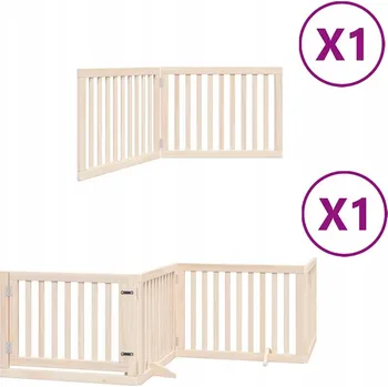 klec pro psa VidaXL Zábrana pro psy s dvířky skládací 6 panelů 480 cm topol