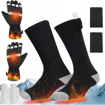 Rukavice SADA VYHŘÍVANÉ RUKAVICE A PONOŽKY NA ZIMU PRO RYBÁŘE A LOVCE