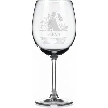 Sklenice Vínová sklenka s gravírovaným jménem – ALENA