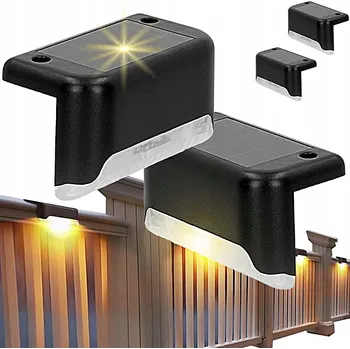 Venkovní osvětlení SOLÁRNÍ SVĚTLO HRANOVÉ NA SCHODY, ZÁBRADLÍ, BALKON, ZAHRADNÍ, 4 KUSY