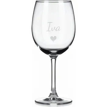 Sklenice Vínová sklenka s gravírovaným jménem – Iva