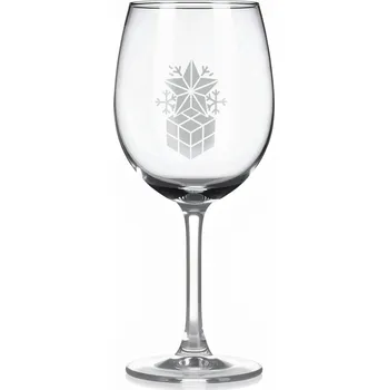 Sklenice Sklenice na víno s gravírovaným motivem dárku s hvězdou a vločkami