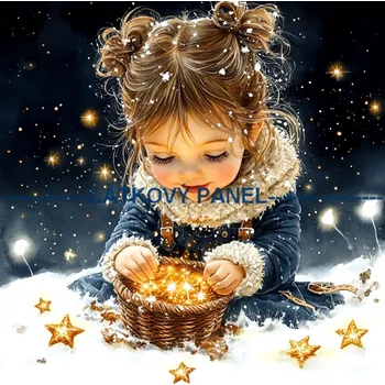 Látkový panel - Holčička s hvězdou - DZ-242 Velikost: 50x50cm, Materiál: Kočárkovina