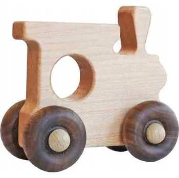 Dřevěná hračka Wooden Story dřevěná lokomotiva na kolečkách v ozdobné krabičce dárek
