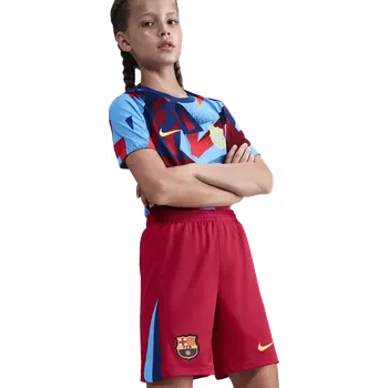 Dětské čtvrté fotbalové šortky Nike FC Barcelona 25/26 červené