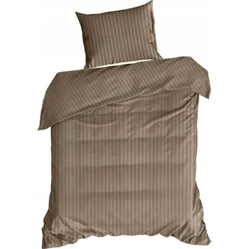 Povlečení Povlečení saténové s proužky, sada 140x200 VERA béžovo-hnědé Eurofirany