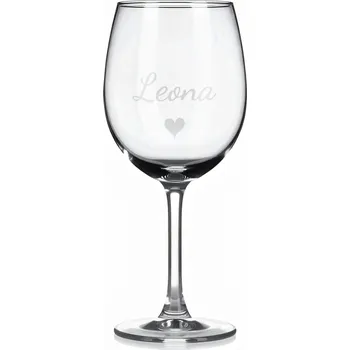 Sklenice Vínová sklenka s gravírovaným jménem – Leona
