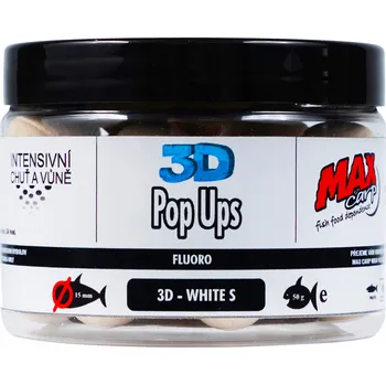 Boilies Nástraha Plovoucí kuličky Pop Up Fluo 3D Max Carp White S 15 mm