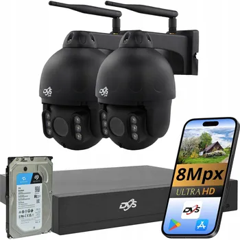 IP kamera WIFI SADA KAMER 2 KAMERY 4K OTOČNÉ BEZDRÁTOVÉ 8MP DVS MONITORING 2TB