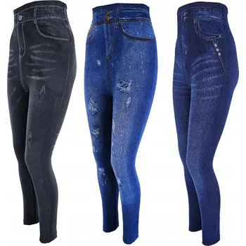 Dámské legíny Dámské zateplené legíny modelující postavu, vzhled jeansů Legíny Legíny Sada 3 párů