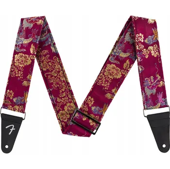 Kytarový popruh FENDER SATIN DRAGON STRAP WINE - POPRUH KE KYTAŘE