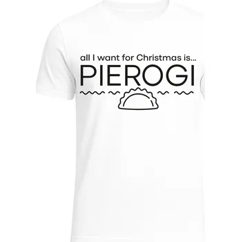 Dámské tričko Vánoční Tričko s potiskem potiskem Pirohy , zábavný polský tradiční Dárek XXL