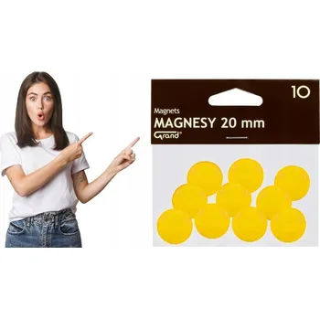 Obraz Magnety na tabuli a ledničku 20 mm žluté 10 ks