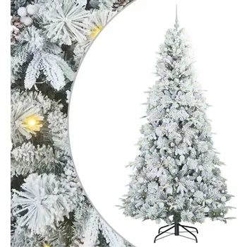 Vánoční stromek Umělý vánoční stromek se sklopnými větvemi a základnou, zelený, 240 cm, PE a PVC