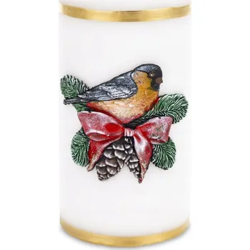 Svíčka Parafínová Dekorovaná Svíčka Tradiční Vánoční Ozdobná 14cm Průměr 8cm