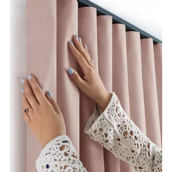 Obraz FILUMI Závěs samet VELUR Řasící stuha wave SVĚTLE RŮŽOVÁ 200x175