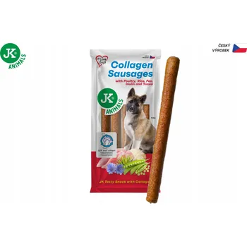 Krmivo pro psa Klobásy pro psy JK Animals s kolagenem, salámové, 6 kusů