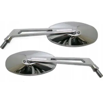 Zrcátko pro motocykl UNIVERZÁLNÍ CHROMOVANÁ ZRCÁTKA OVÁLNÁ KOVOVÁ (4480)
