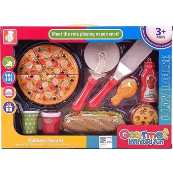 Kuchyňské prkénko KUCHYŇSKÁ SADA S PIZZOU NA KRÁJENÍ A SENDVIČEM + PŘÍSLUŠENSTVÍ