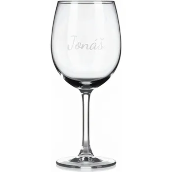 Sklenice Vínová sklenka s gravírovaným jménem – Jonáš