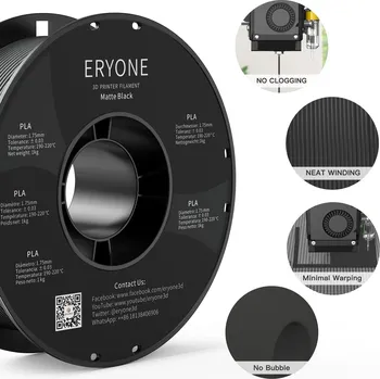 Filament ERYONE PLA Filament - Matte black 1kg (Matná černá) - Filament