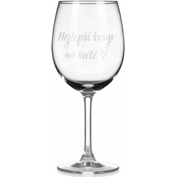 Sklenice Sklenice na víno s gravírovaným textem - Nejlepší švagr na světě.