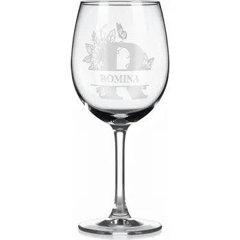 Sklenice Vínová sklenka s gravírovaným jménem – ROMINA