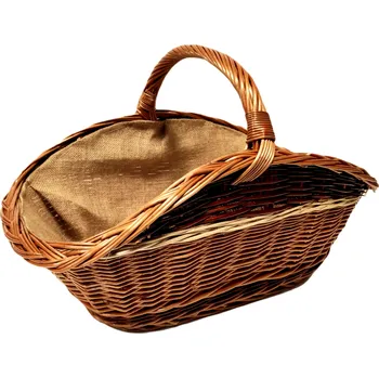 Home Koš ke krbu s jutou přírodní lakovaný