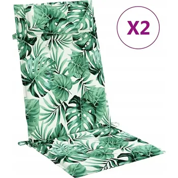 Polštáře na židle s vysokým opěradlem, 2 ks, vzor listů