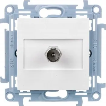 Elektrická zásuvka Anténní zásuvka TV jednoduchá koncová Simon 10 CAK1.01/11 bílá