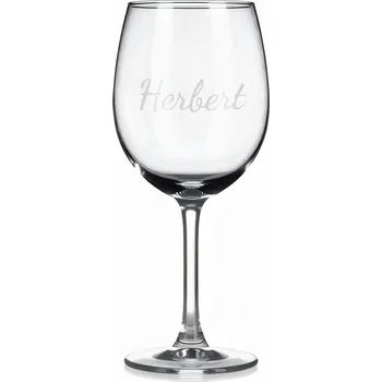 Sklenice Vínová sklenka s gravírovaným jménem – Herbert