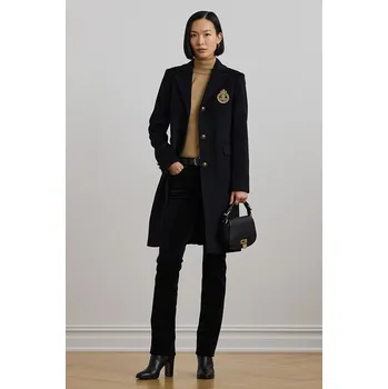Dámský kabát Vlněný kabát Lauren Ralph Lauren černá barva, přechodný, 297958509 99X, vel. 42