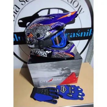 Helma na motorku LEHKÁ KROSOVÁ PŘILBA ENDURO QUAD S + BRÝLE + RUKAVICE