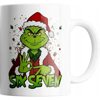 HRNEK S LOGEM VTIPNÝ DÁREK SIX SEVEN GRINCH VÁNOCE KERAMICKÝ + TEXT