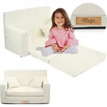 Dětské křeslo Flumi Rozkládací skládací pěnová pohovka béžová