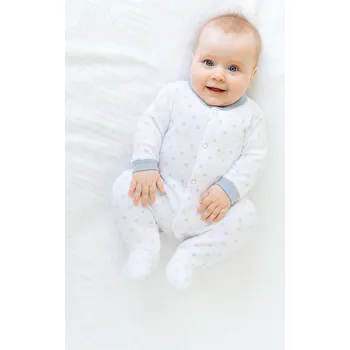 Kojenecký overall Baby Service Kojenecký overal bavlna šedo-růžový puntík Vel. 68