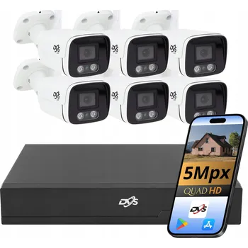 Bezpečnostní kamera Sada kamer DVS: 6 WiFi 5 Mpx trubicových kamer pro monitoring