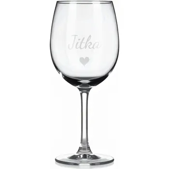 Sklenice Vínová sklenka s gravírovaným jménem – Jitka