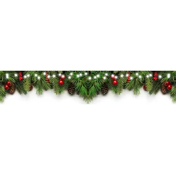 Vánoční dekorace VÁNOČNÍ OZDOBY ZÁVĚSNÉ GIRLANDA VÁNOCE ČERVENÁ STŘÍBRO ŘETĚZ