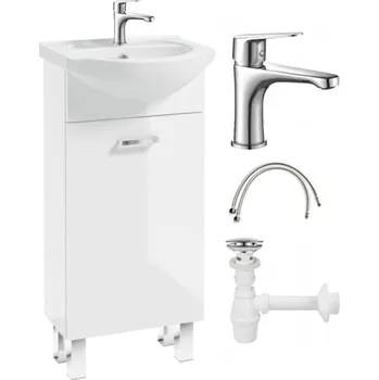 Koupelnový nábytek Laminovaná koupelnová skříňka se sadou umyvadla 40x80 cm, baterie + sifon