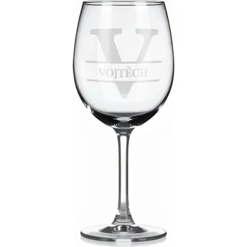 Sklenice Vínová sklenka s gravírovaným jménem – VOJTĚCH