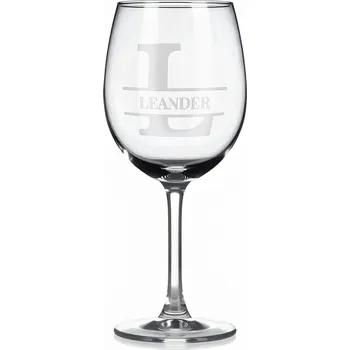 Sklenice Vínová sklenka s gravírovaným jménem – LEANDER